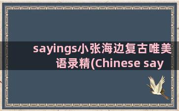 sayings小张海边复古唯美语录精(Chinese sayings)